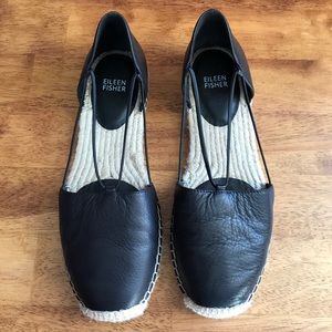 EUC Eileen Fisher Black Lee Espadrille Flats